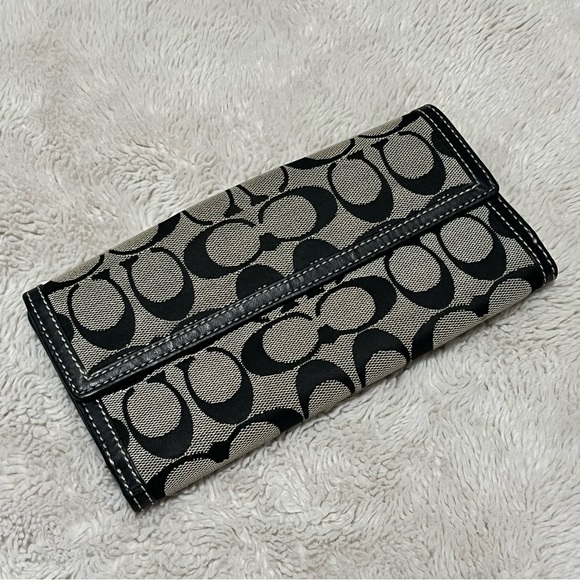 Coach Monogram Black and Gray Wallet - Picture 4 of 5